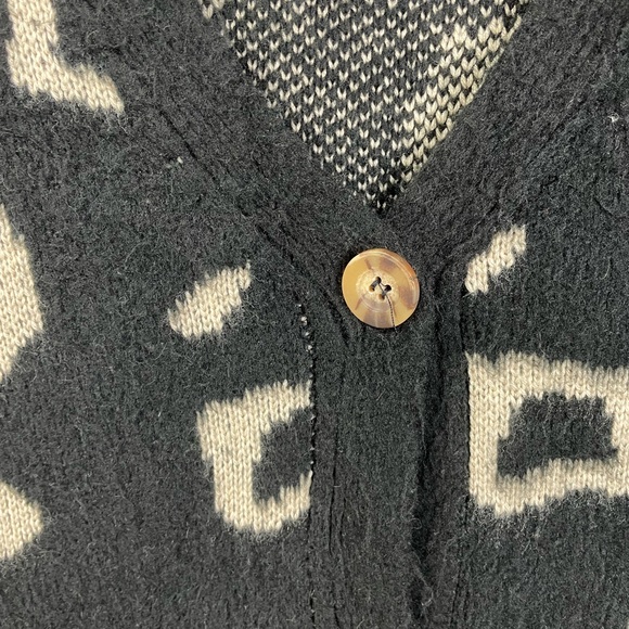 Topshop Black Leopard Print Cardigan/Sweater Large Women’s - Picture 4 of 4